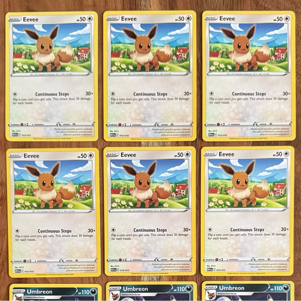 Eevee and Umbreon Pokémon Card Lot Bulk Bundle Set 12 Cards - Picture 5 of 6